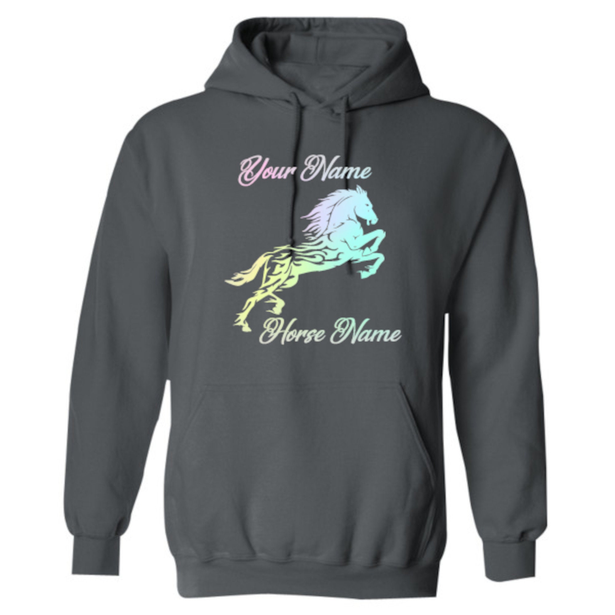 Personalised Horse Hoodie Horse Riding Sweatshirt Equestrian Etsy