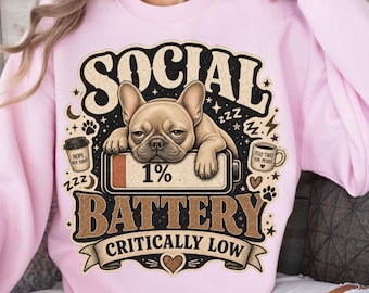 Grappige antisociale Franse Bulldog-moeder, png | Schattige Frenchie Snarky Humor Design | Sarcastisch retro hondenliefhebberscadeau | Sassy Feral Frenchie Mom