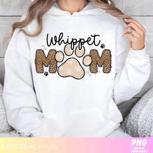 Whippet Mom PNG digitaler Download - Whippet und italienisches Windspiel Sublimationsdesign - Windhund Hund Clipart - Whippet Geschenke für Hundeliebhaber