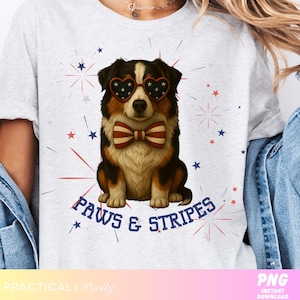 Patriotisches Bernadoodle PNG Sublimationsdesign | 4. Juli Berner Sennenhund Clipart | Bernie Hundemama PNG | Feuerwerk PNG für T-Shirts