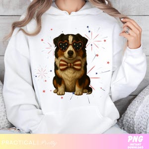 Patriotisches Bernadoodle PNG Sublimationsdesign | 4. Juli Berner Sennenhund Clipart | Bernie Hundemama PNG | Feuerwerk PNG für Sweatshirts