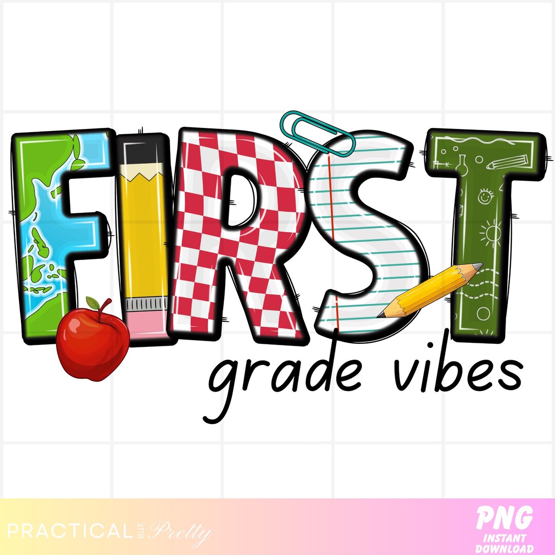 First Grade PNG | Back to School PNG Teacher Clipart | Grade Teacher ...