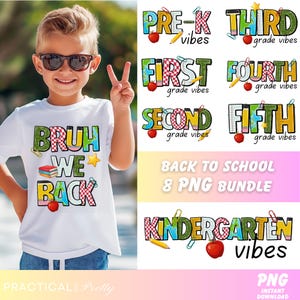 Back to School Clipart PNG Bundle | Boy Back to School PNG | Teach PNG | Preschool to Fifth Grade png | Pencil Bow png | Teacher Sweatshirt