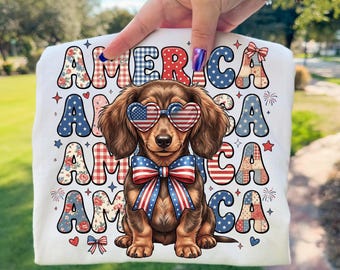 Grappige teckelliefhebber van 4 juli, png | USA Patriot 1776 Worsthond Mom Design | Weenie Weiner Dog Doxie Mama T-shirtontwerp