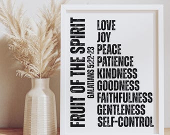 Fruit of the Spirit - Fruit of the Spirit Wall Art - Christian Girl SVG - Boho Christian PNG - Child of God SVG - Armor of God svg