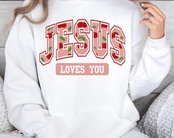 Jesus Loves You PNG and SVG - Amen PNG - Coquette Christian png - Cut files for Cricut and Sublimation designs
