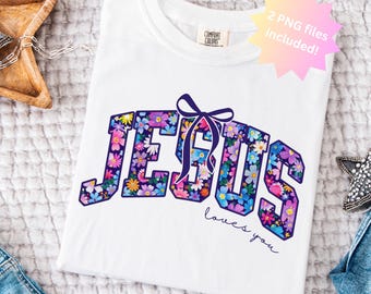 Jesus Loves You PNG Digital Download Chinoiserie Design – Coquette Christian Artwork for Jesus Shirt, Hallelujah PNG, Christian Girl Designs