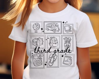 Descargas digitales PNG SVG de tercer grado / Diseño lindo de camiseta para maestro de tercer grado / PNG SVG de tercer grado / Camiseta divertida de tercer grado para el regreso a clases
