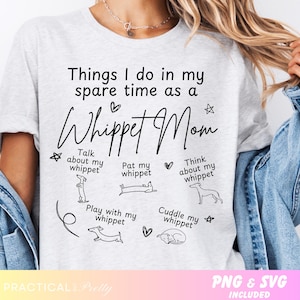 Whippet PNG SVG - Whippet Hund Design - Windhund Silhouette SVG - Hundemama Plotterdatei - Whippet Geschenke für Hundeliebhaber - Cricut Cut Datei