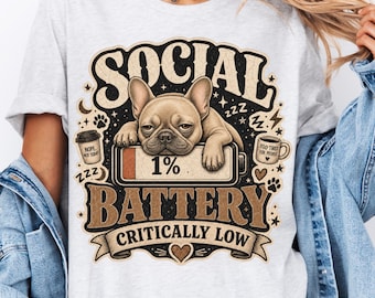 Grappige antisociale Franse Bulldog-moeder, png | Schattige Frenchie Snarky Humor Design | Sarcastisch retro hondenliefhebberscadeau | Sassy Feral Frenchie Mom