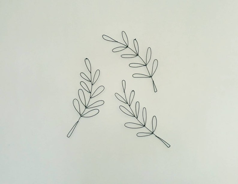 Large Leaves wall decor Steel wire wall art Set of 3 | Etsy