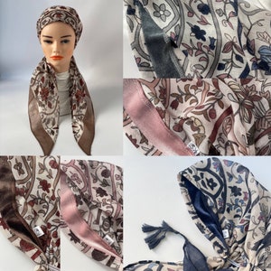新登場！タッセルと花柄のスカーフを模した、あらかじめ結ばれた女性用ヘッドスカーフ、ティシェルヘッドカバー、滑り止めバンダナハット