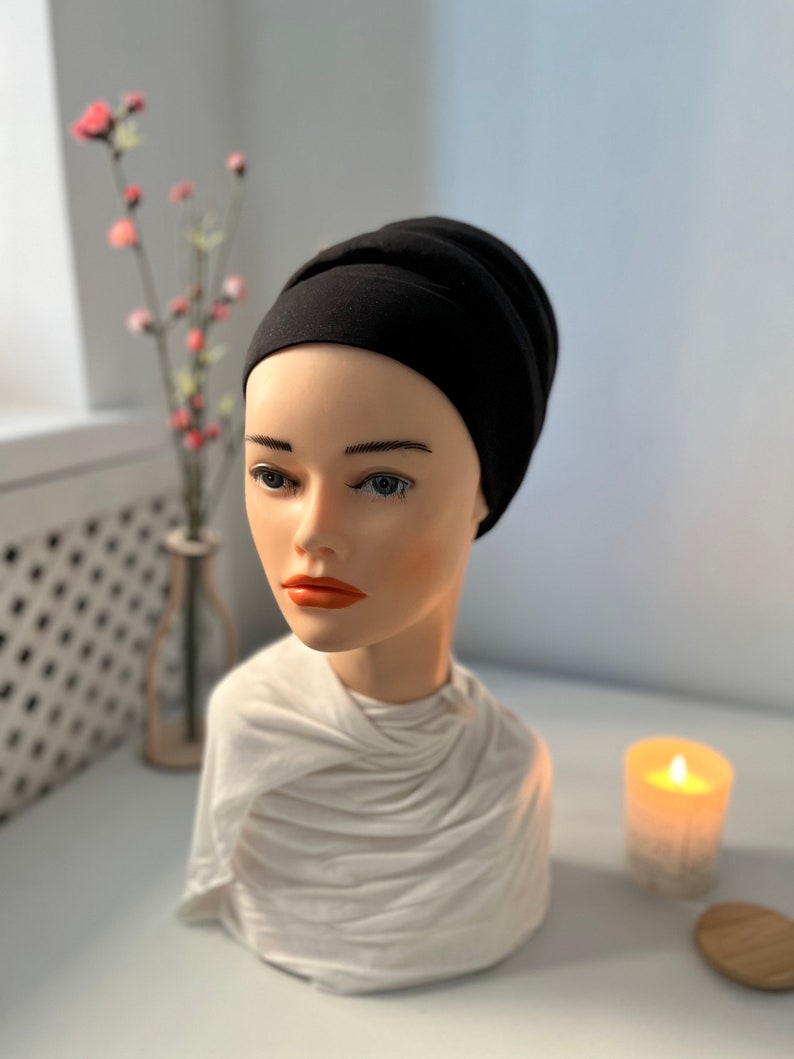 Black Non-Slip Tichel Volumizer For Under Headwraps