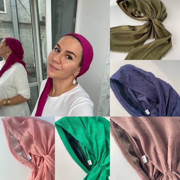 NEU! Vorgebundener Schal Hut für Frauen, handgefertigtes Grip Bandana, Tichel Kopfbedeckung