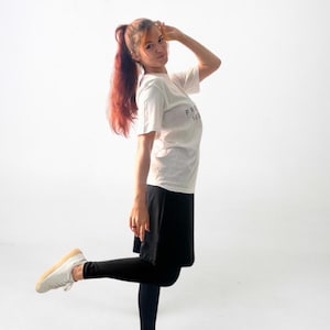 Cottong Athletic Leggings with Shorter Skirt and Ankle-length leggings. Tennis Skirt with Leggings. Activewear for Yoga, Golf and Workout