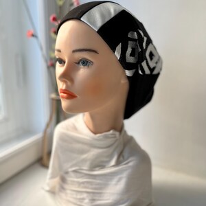 Black Slouchy Beanie for Her in Autumn