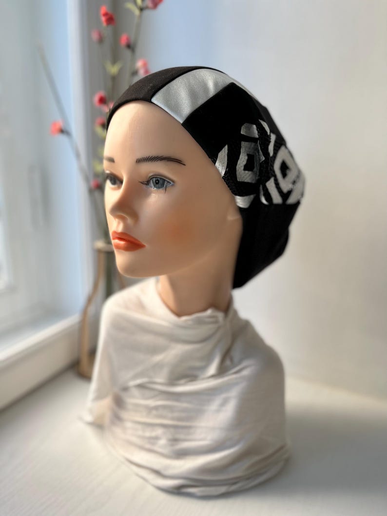 Black Slouchy Beanie for Her in Autumn