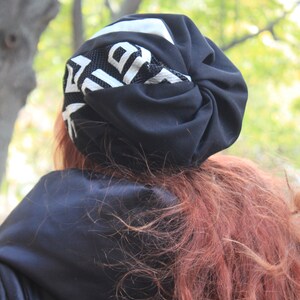 Black hat with silver parts for women