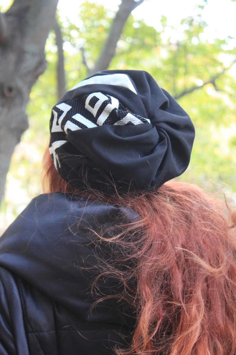 Black hat with silver parts for women