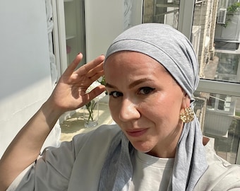 Pre-Tied Headscarf for Women | Viscose Chemo Hat | Lightweight Summer Tichel | Yoga Turban | Non-Slip Bandana Hat for Women | Gift for Her