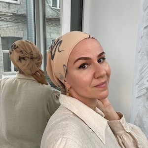 Summer Custom Beanie Hat for Women. Lightweight Unique Hair Accessories for Her. Breathable Chemo Headwear Slouchy Beanies with Printed Mesh
