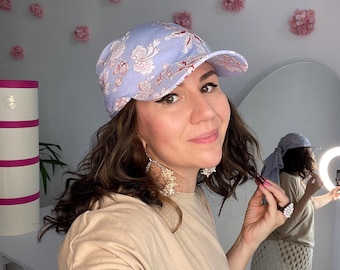 Summer Headscarf With Visor and Bright Prints. Womens Cancer Headscarf. Spring Lightweight Hair Cover for Her. Alopecia Hat for Women