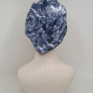 Beanie for girls in amazing blue color with white print