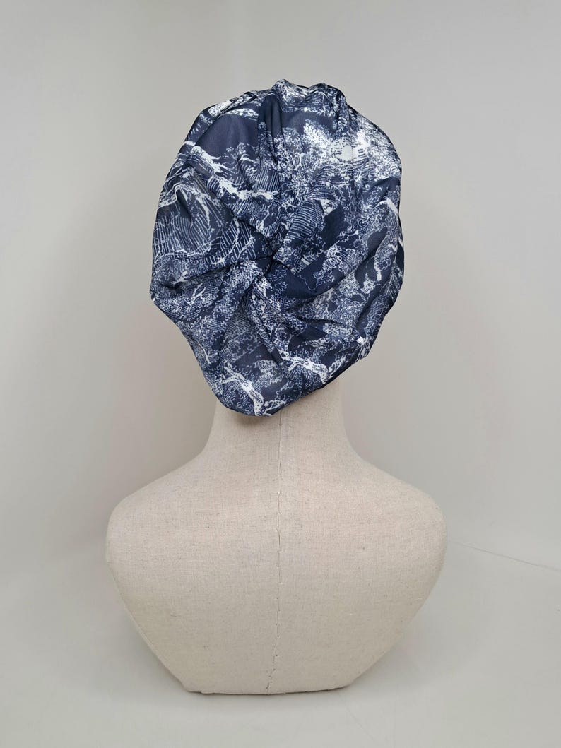Beanie for girls in amazing blue color with white print