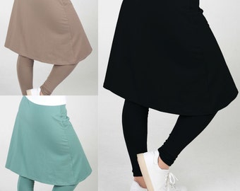 Modest athletic skirts with built-in leggings