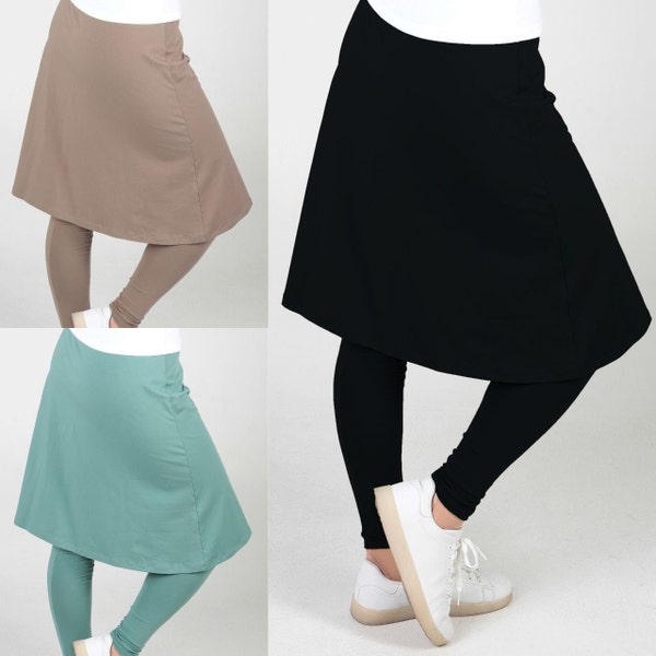 Modest athletic skirts with built-in leggings