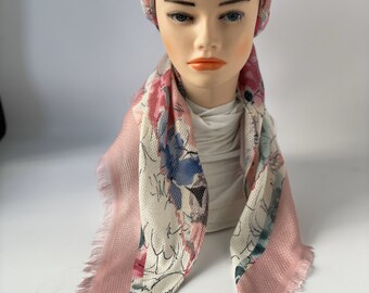 NEW! Pre-Tied Scarf for Women, HandMade Tichel Bandana, Light Cotton Head Cover, Grip Hat with Long Tails