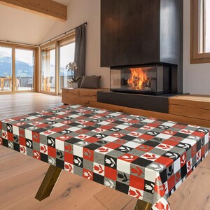 Flowers Check PVC Vinyl Wipe Clean Tablecloth - ALL SIZES - Code: F696-3