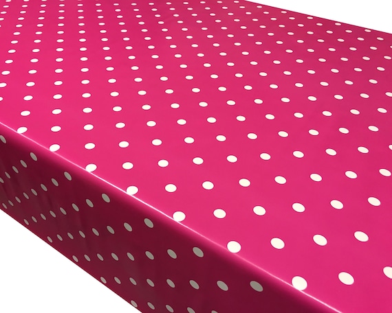 Mushroom Grey Polka Dot Spots PVC Vinyl Wipe Clean Tablecloth Oilcloth ALL SIZES
