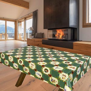 Christmas PVC Vinyl Wipe Clean Tablecloth - ALL SIZES - Code: F186-2