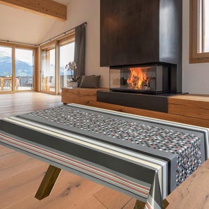 Stripes Dots PVC Vinyl Wipe Clean Tablecloth - ALL SIZES - Code: F165-2