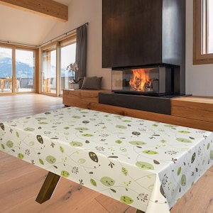 Leaves and Stems PVC Vinyl Wipe Clean Tablecloth - ALL SIZES - Code: F246-2