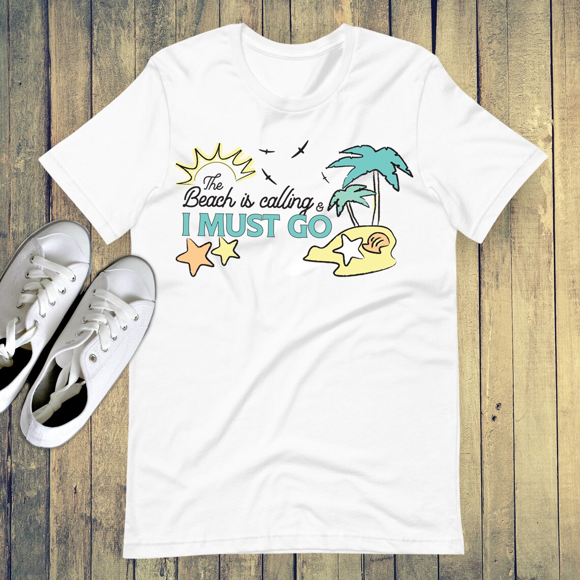 Camiseta Sin Mangas "La Playa Está Llamando" - Diseño Verano, Ligera Y Cómoda