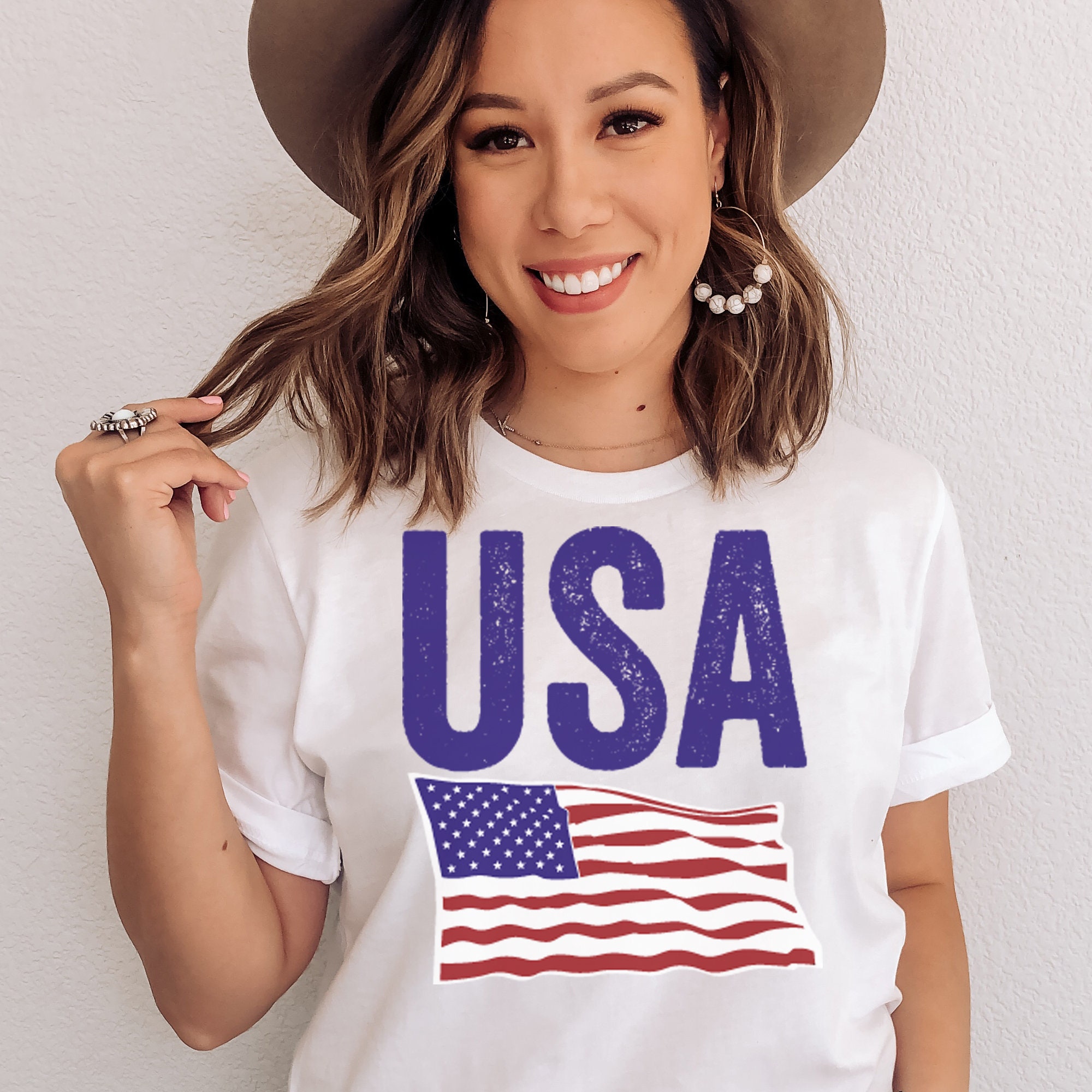 Veteran US Flag T-shirts Womens USA 