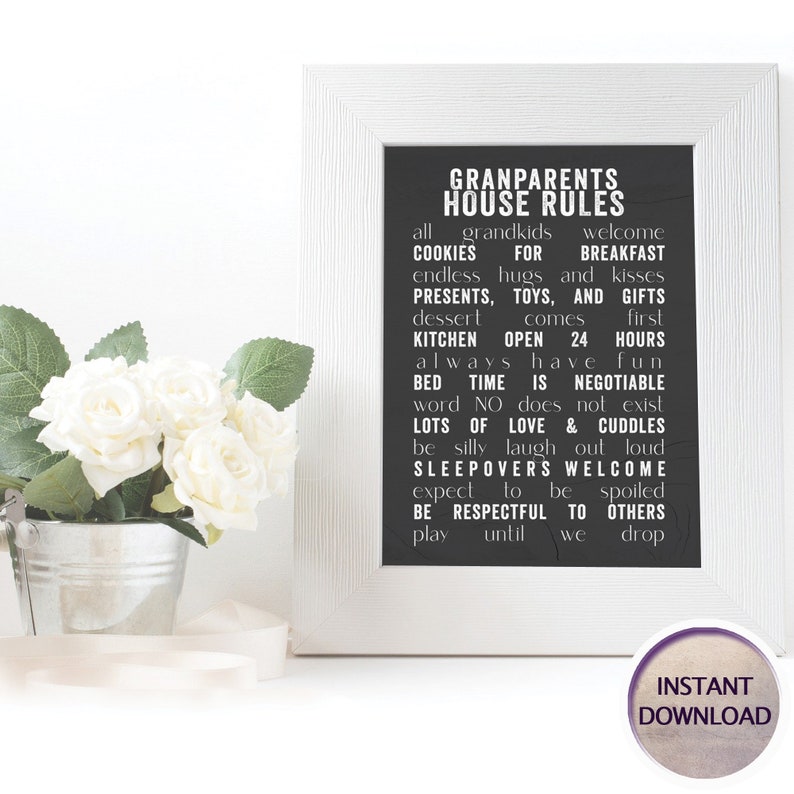 Personalized House Rules Sign Custom Nana Grandparents Sign Etsy