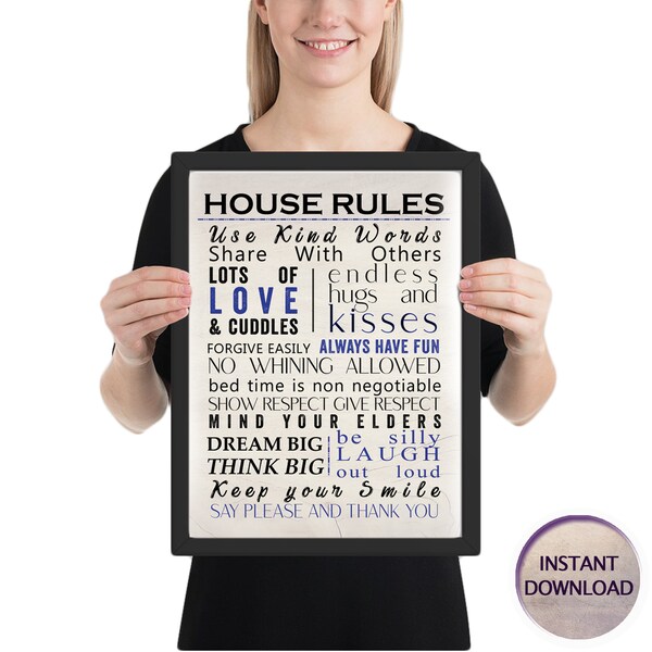 House Rules Art Etsy