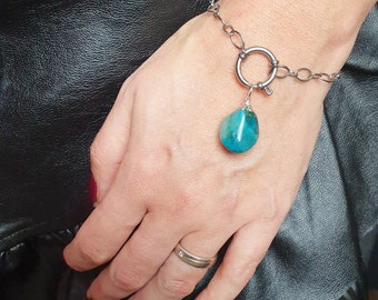 Bead bracelet Quantum Quattro, Gemstone Jewellery bracelet, Master healer crystal blue