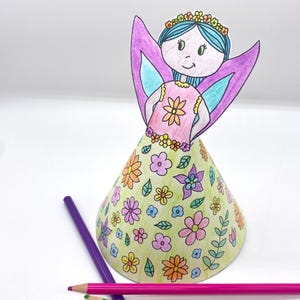 Printable Fairy Paper Doll Craft Activity, Paper Craft Kit, Make Your Own Flower Fairy, Colouring, Coloring Pages, Arts & Crafts for Kids