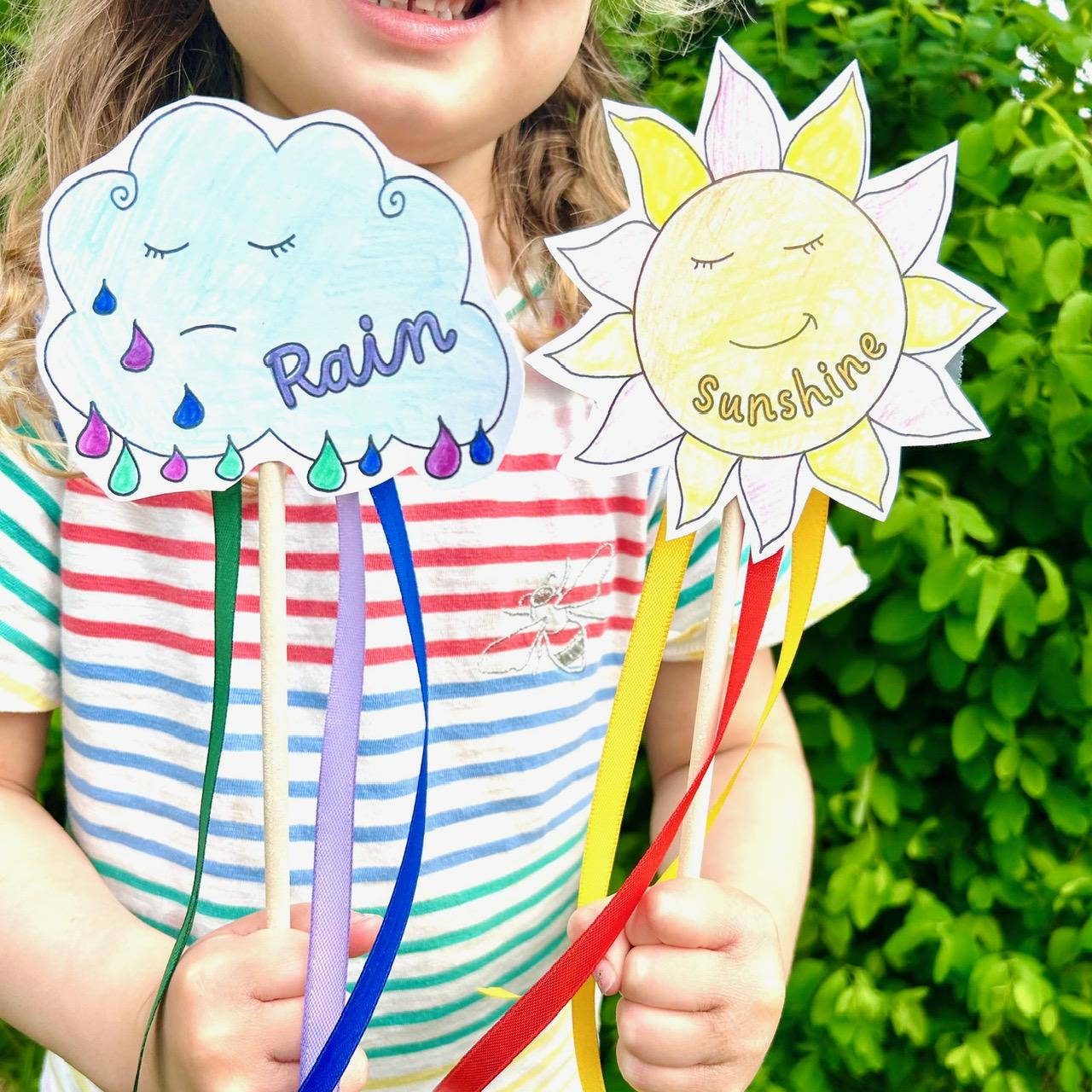 29 Creative Weather Crafts for Kids 3 Weather Wands Digital Download, Kids Craft Activity, World Earth /…