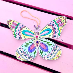 Printable Butterfly, Flapping Butterfly, Split Pin Craft, Colour in Butterfly Craft Activity, Girls Summer Crafts, Make Your Own Butterfly