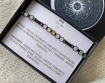 Taurus birthstone bracellet, gemstone, zodiac sign jewelery, black bracellet with citrine stone, aventurine and silver hematite.