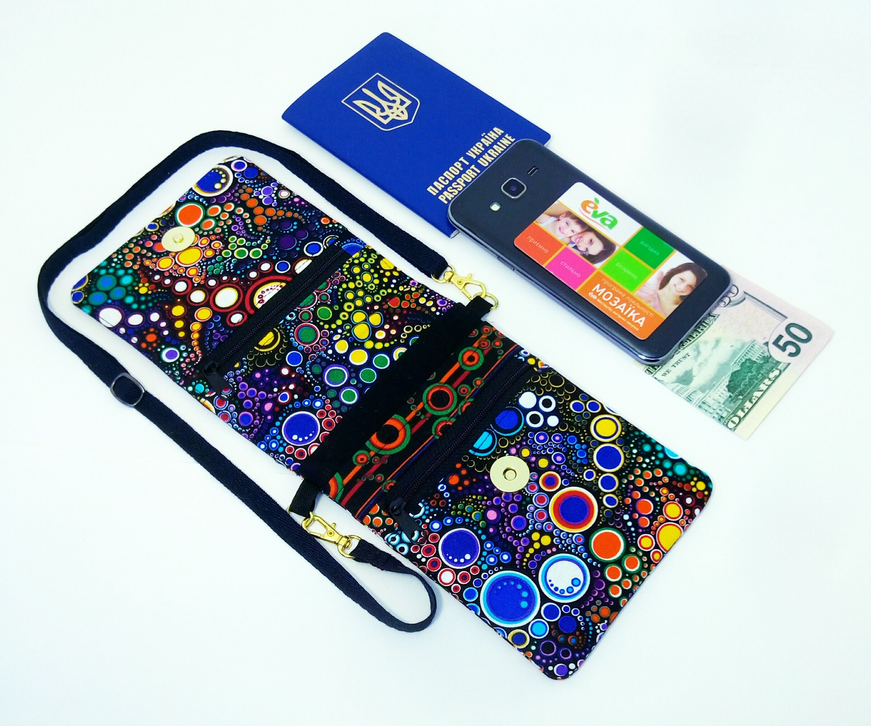 Kleine crossbody tas voor iPhone draagtas. Reis Etsy Nederland