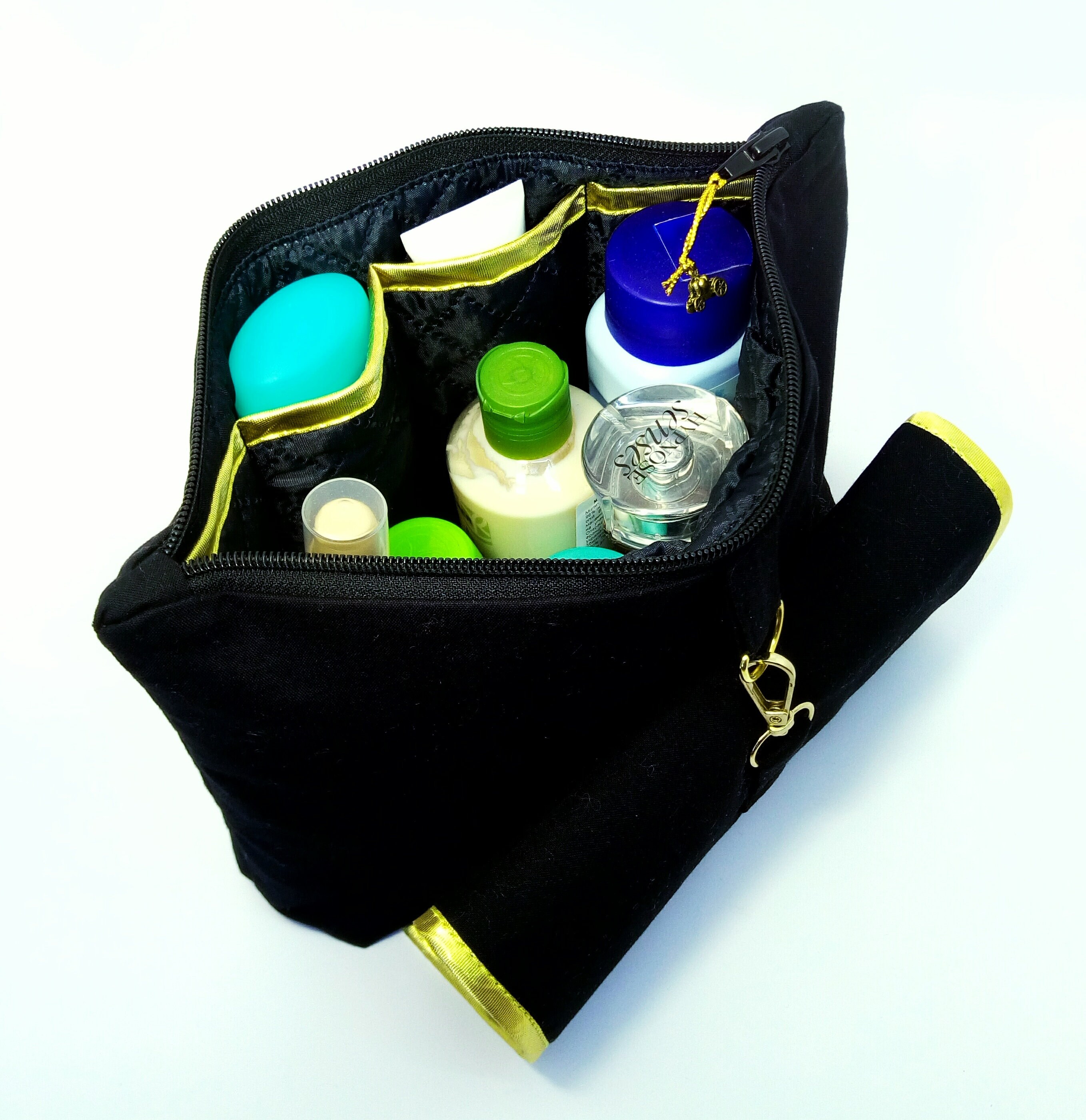 Black Gold Makeup Bagbrush Organizermakeup Bag & Brush Etsy