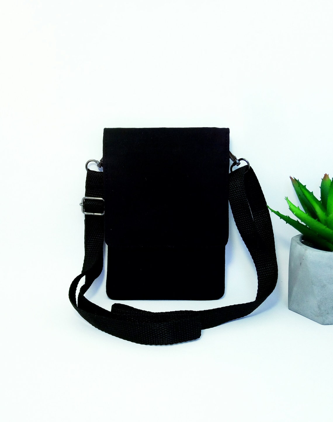 Vegan Bag Compact Carry Bag for Men Canvas Small Crossbody Etsy