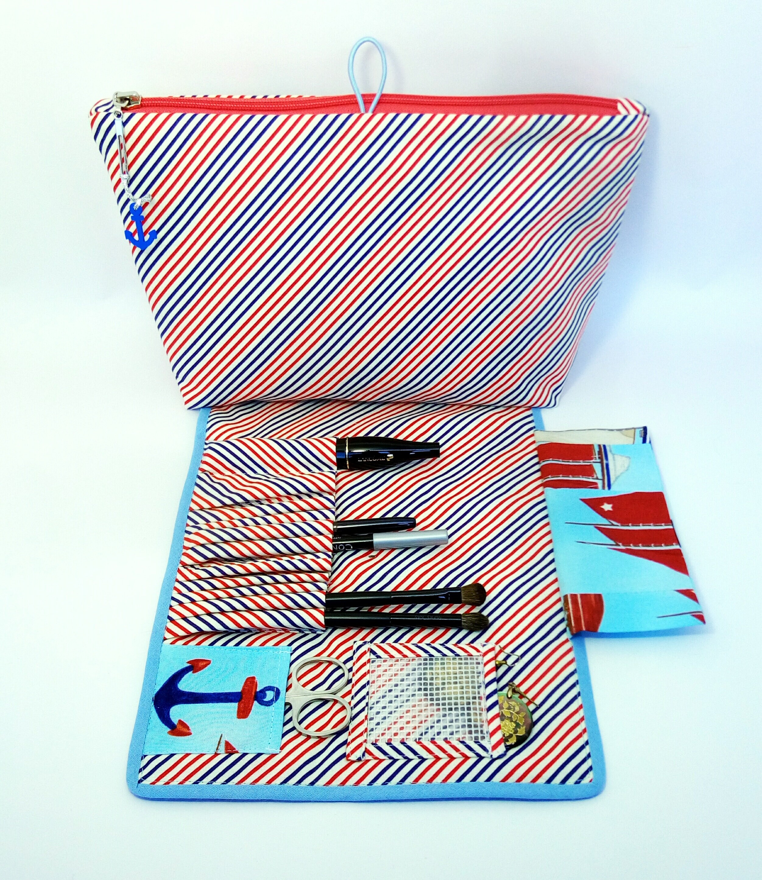 Anchor Bag. Makeup Bag & Brush Holder. Travel Makeup Case. Etsy