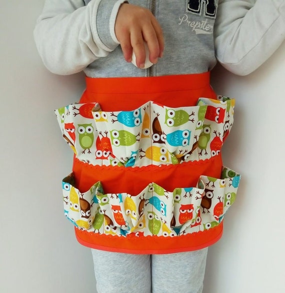 Kids Egg Apron With Owls.children Egg Apron.apron for Girl&boy.egg Holder  Apron.little Chef Apron.chicken Egg Apron.egg Gathering Apron 